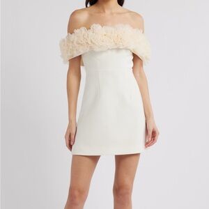 Sonya Moda Nahla Rosette Off the Shoulder Cocktail Minidress from Nordstrom